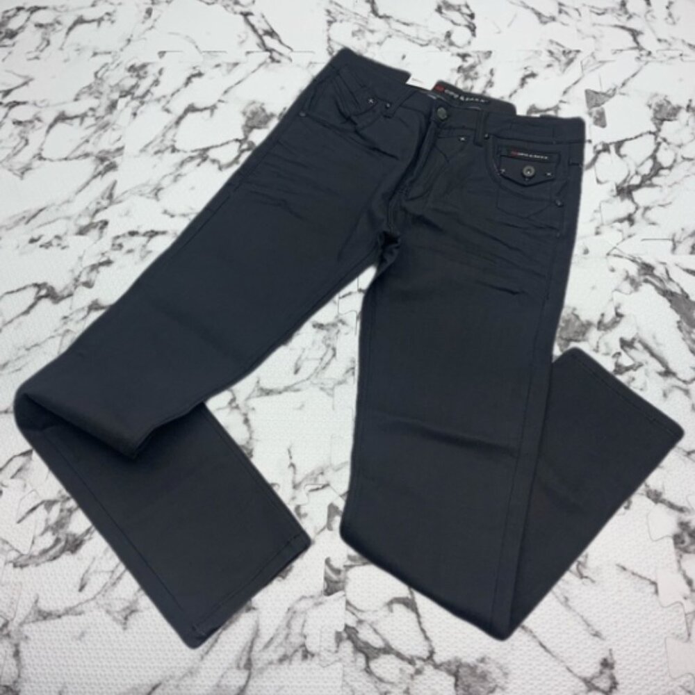 Men's Cipo & Baxx C398 Fashion Black Wax Denim Pants NWT